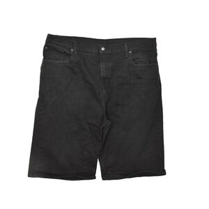 Men's Levi's 569 Loose Fit Black Denim Jean Shorts Size 42 Cotton Blend Zip